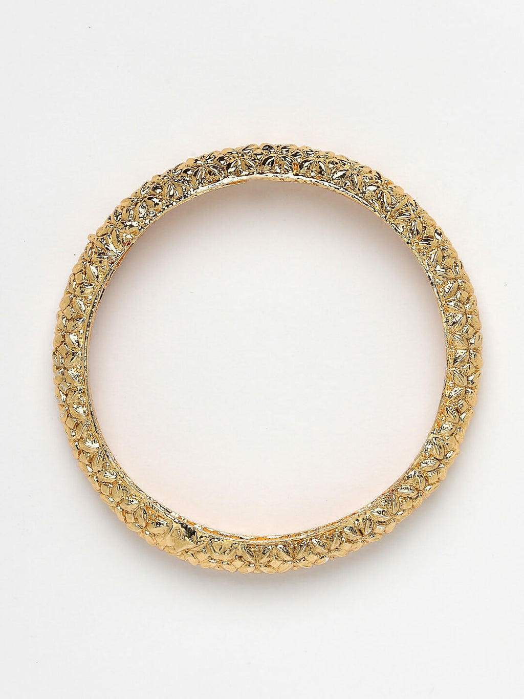 NVR Women's Set of 2 Gold-Polished Handcrafted Traditional Bangles | Grab2Buy