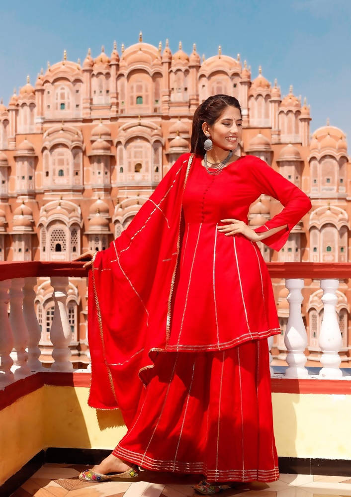 Cheera Kurta Sharara Dupatta set | Grab2Buy