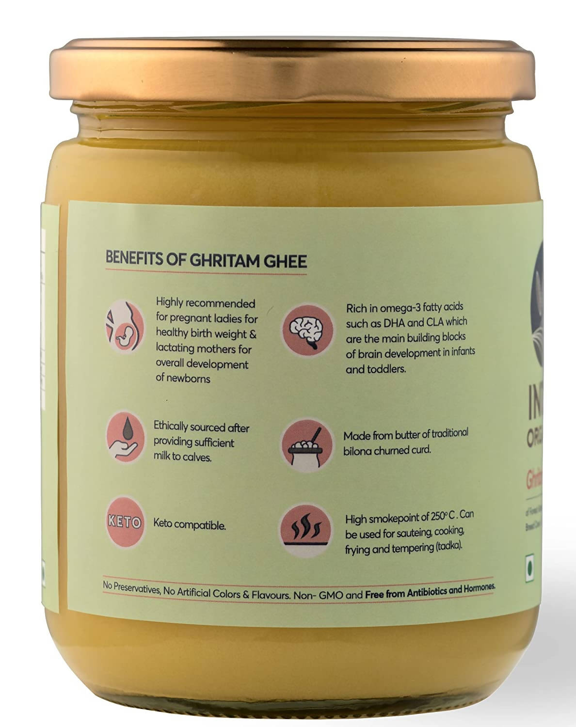 Indic Organics Forest Grazing Malnad Gidda Desi Cow's A2 Ghee | Pure Desi Cow Ghee | Cultured Premium Ghee | Swadesiicart