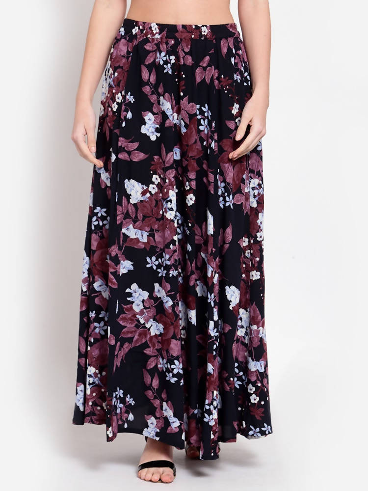 Myshka Women's Multi Printed Crepe Na Na Casual Skirt | Grab2Buy
