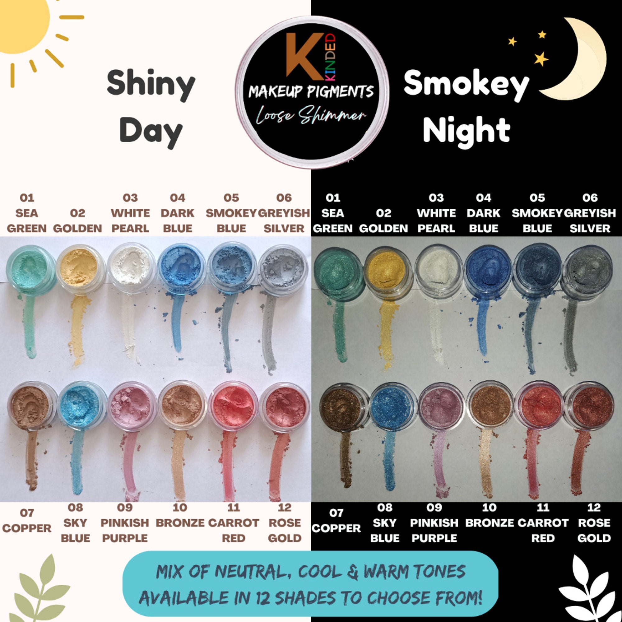 KINDED Loose Shimmer Makeup Foil Pigments Powder - Bronze | Grab2Buy