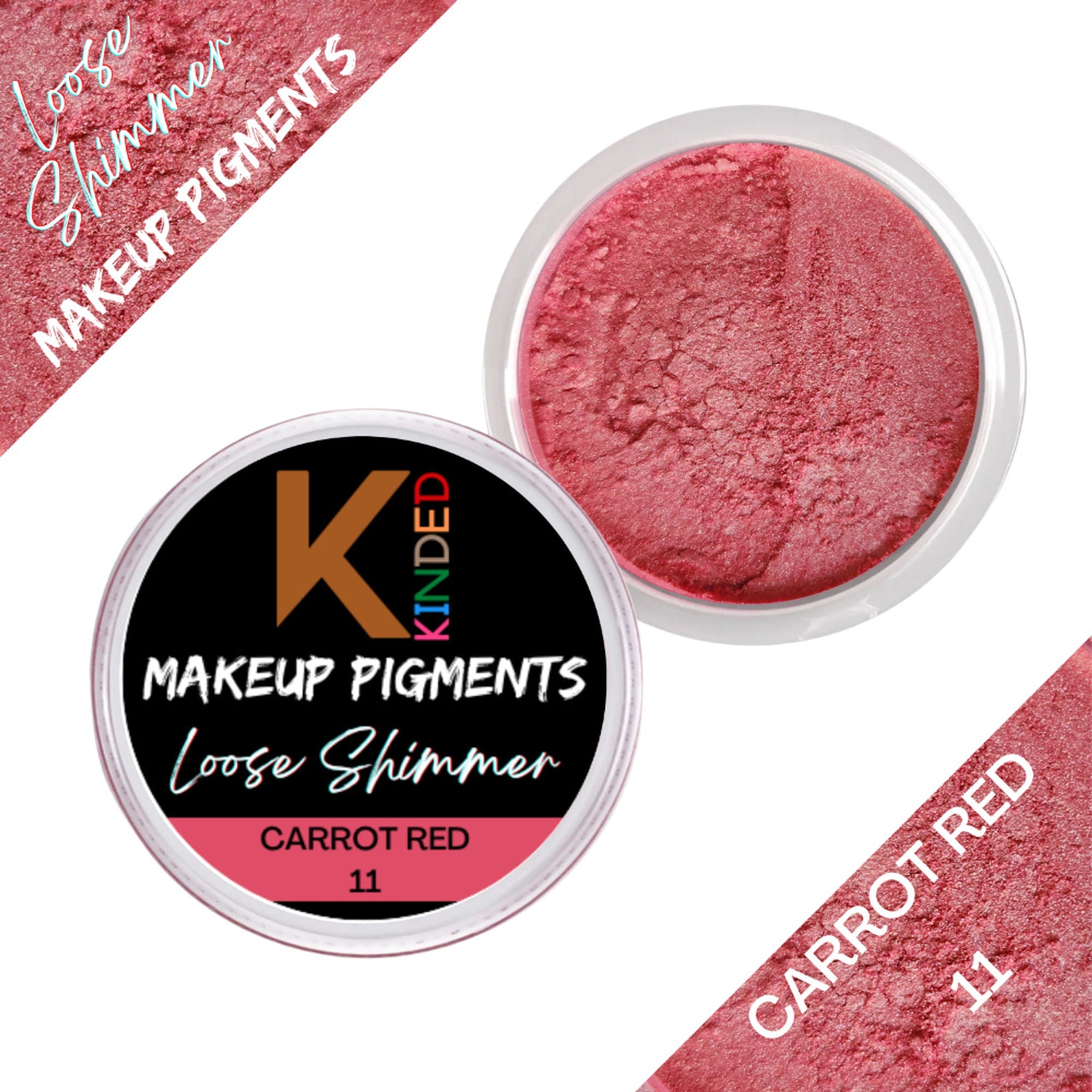KINDED Loose Shimmer Makeup Foil Pigments Powder - Carrot Red | Grab2Buy