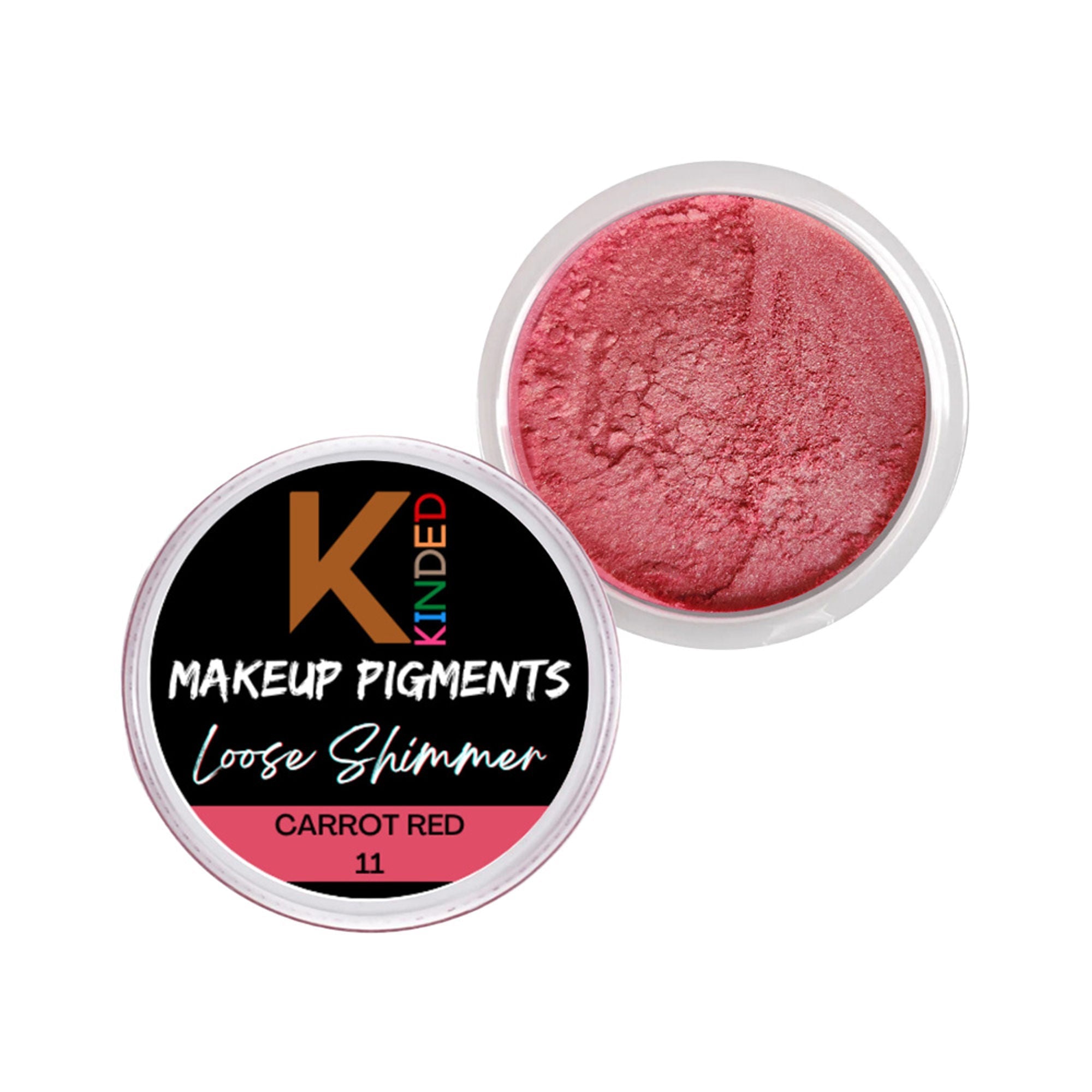 KINDED Loose Shimmer Makeup Foil Pigments Powder - Carrot Red | Grab2Buy