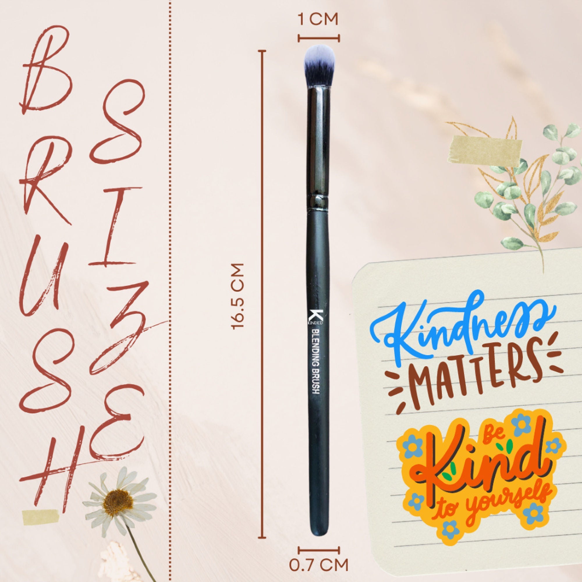 KINDED Professional Natural Wooden Handle Blending Makeup Brush | Grab2Buy