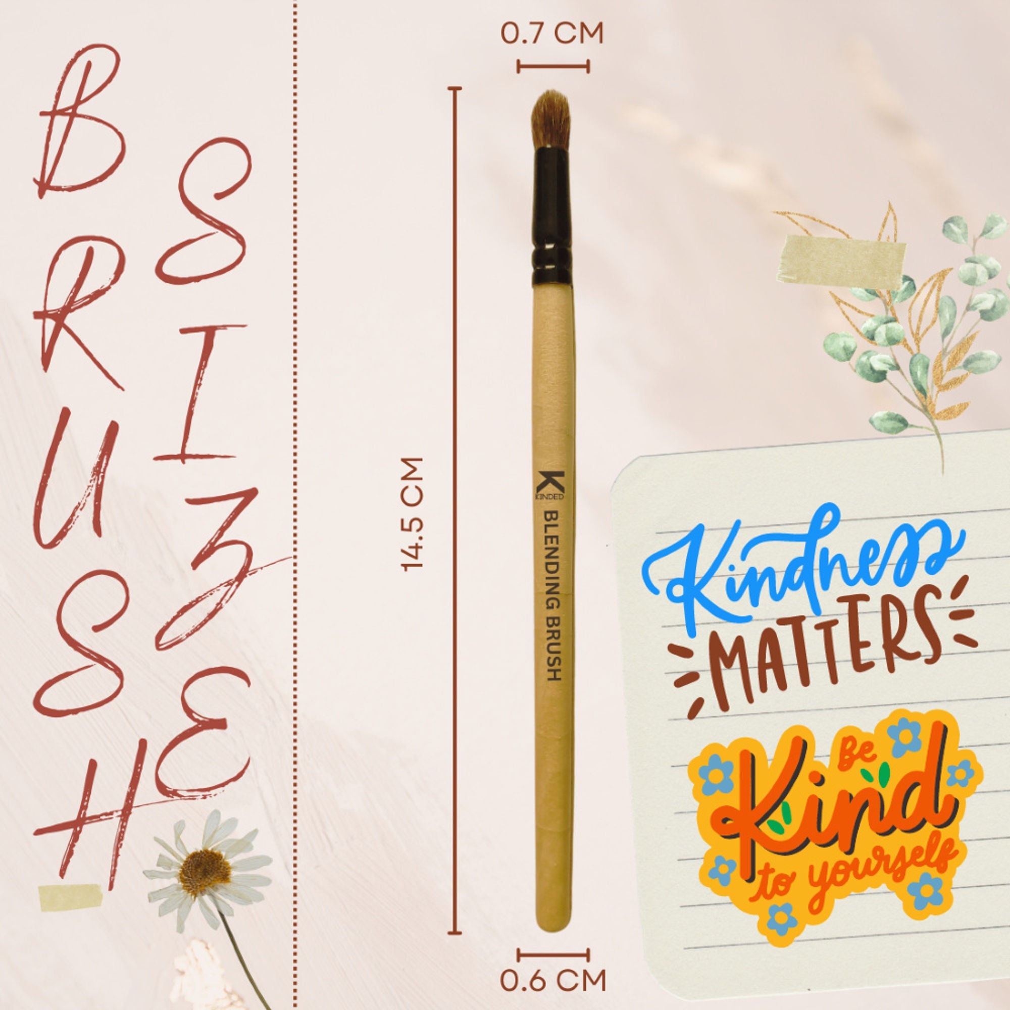 KINDED Professional Natural Wooden Handle Bullet Blending Makeup Brush | Grab2Buy