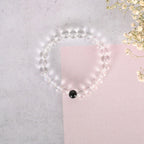 NVR Men & Women Transparent Beaded Elasticated Bracelet | Grab2Buy