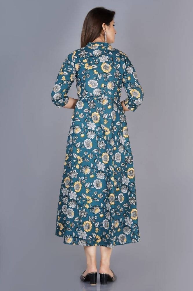 Vamika Cotton Sea Green Party Wear Kurti | Grab2Buy
