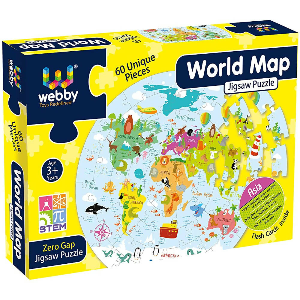 Webby Amazing World Map Jigsaw Floor Puzzle 60 Pcs | Grab2Buy