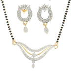 AanyaCentric Gold-Polished Mangalsutra Pendant Earring Set & Silver Plated Anklet | Grab2Buy