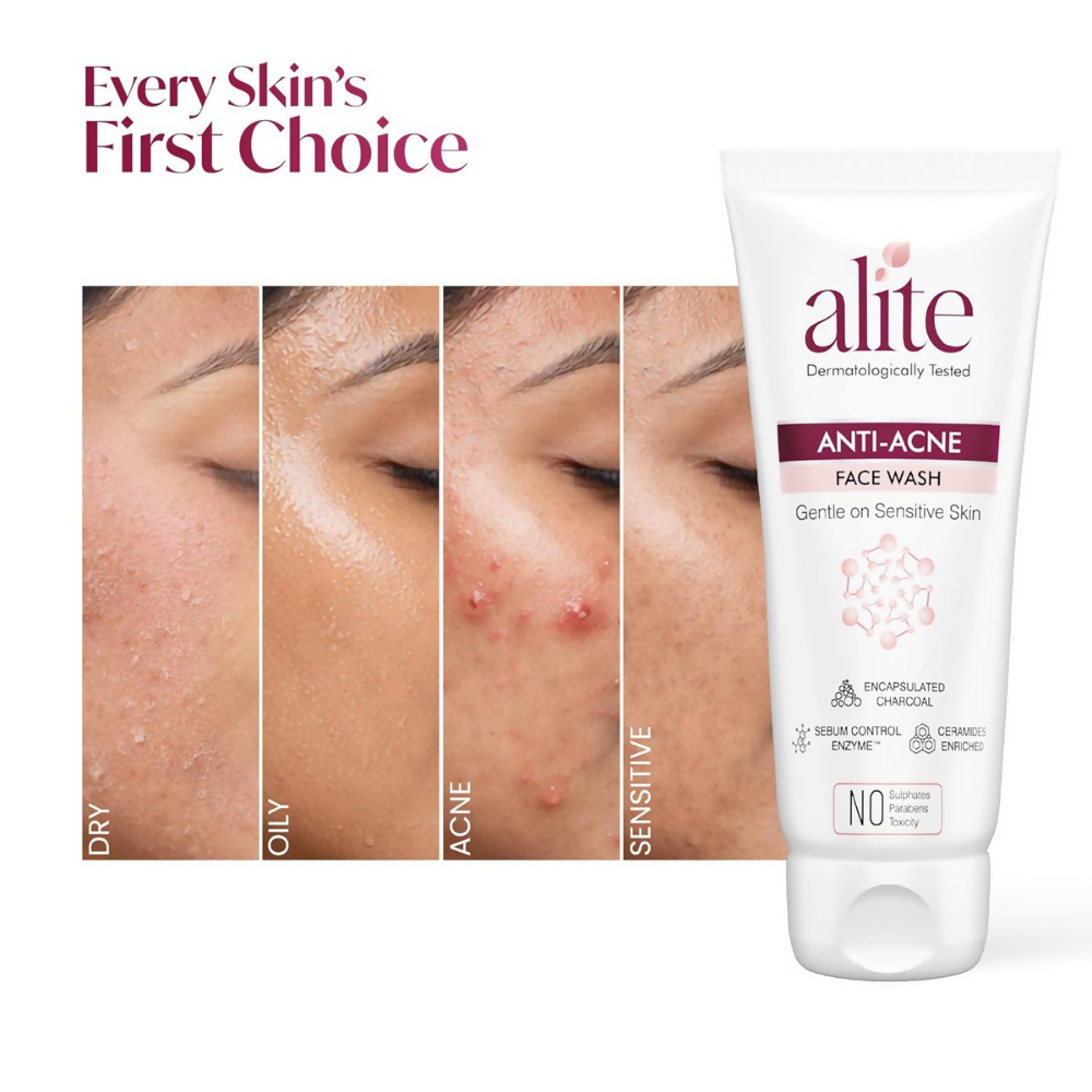 Alite Anti-Acne 5-in-1 Face Wash - Encapsulated Charcoal, Sebum Control Enzyme & Ceramides | Grab2Buy
