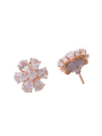 NVR Women Golden Cz Studded Studs Earrings | Grab2Buy