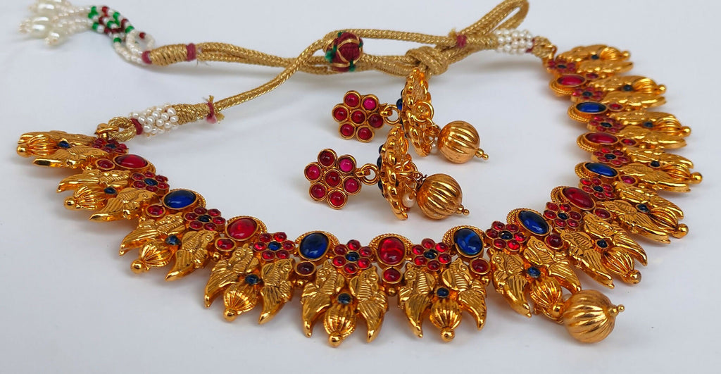 Kemp Peacock Pink & Blue Necklace Set | Grab2Buy