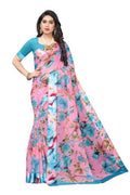 Vamika Pink Linen Satin Border Saree (SONAKSHI 12 BLUE) | Grab2Buy