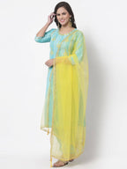 Myshka Women's Cotton Printed 3/4 Sleeve Round Neck Casual Kurta Pant Dupatta Set | Grab2Buy