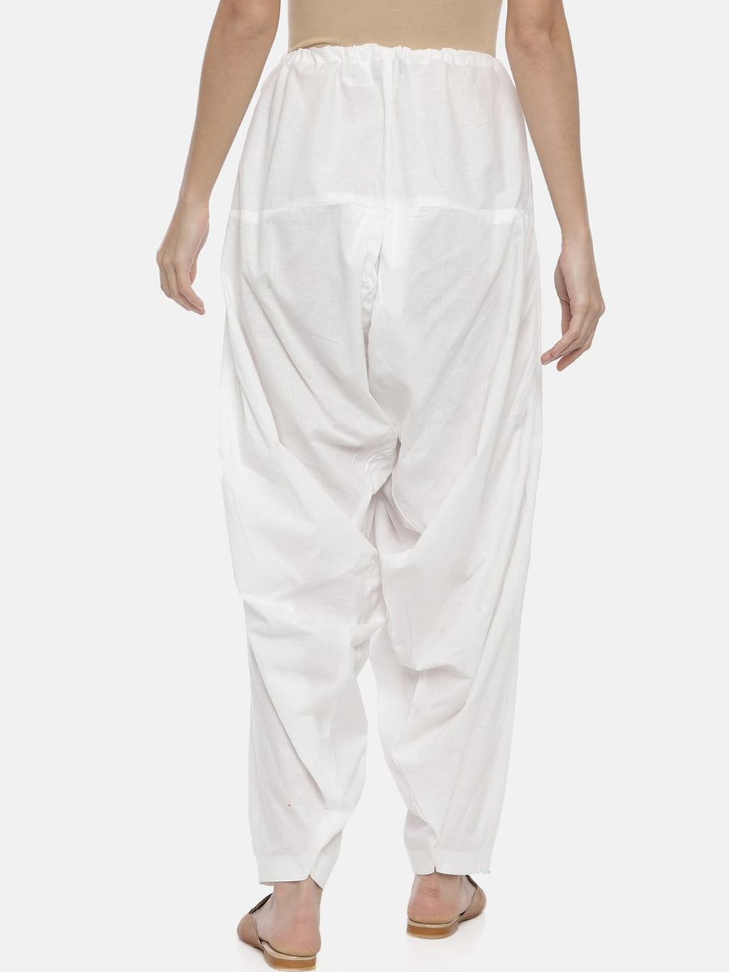 Souchii White Solid Loose-Fit Patiala | Grab2Buy