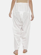 Souchii White Solid Loose-Fit Patiala | Grab2Buy