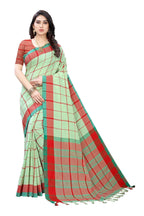 Vamika Pista Green Cotton Silk Weaving Saree | Grab2Buy