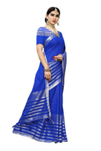 Vamika Blue Cotton Silk Weaving Saree (Twitter Royal Blue) | Grab2Buy