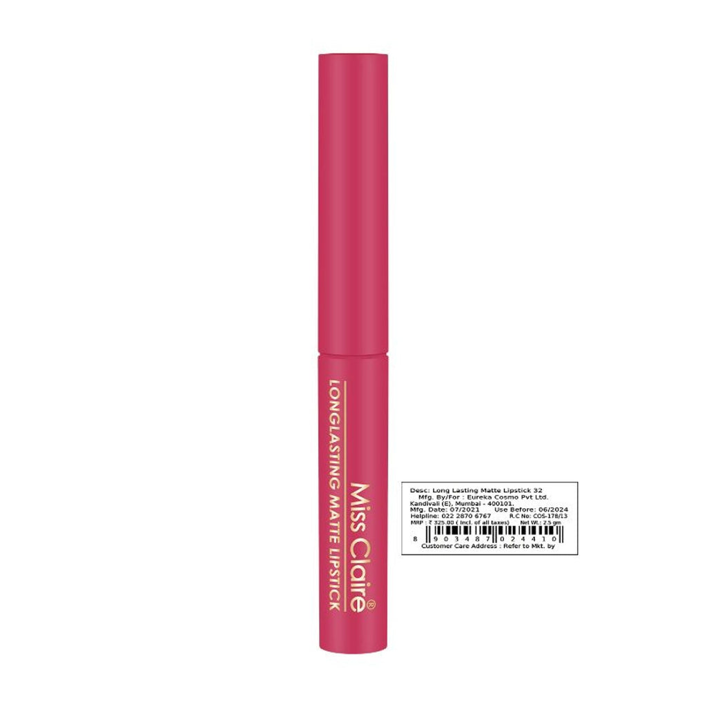 Miss Claire Long Lasting Matte Lipstick - 32 Ultra Pink | Grab2Buy