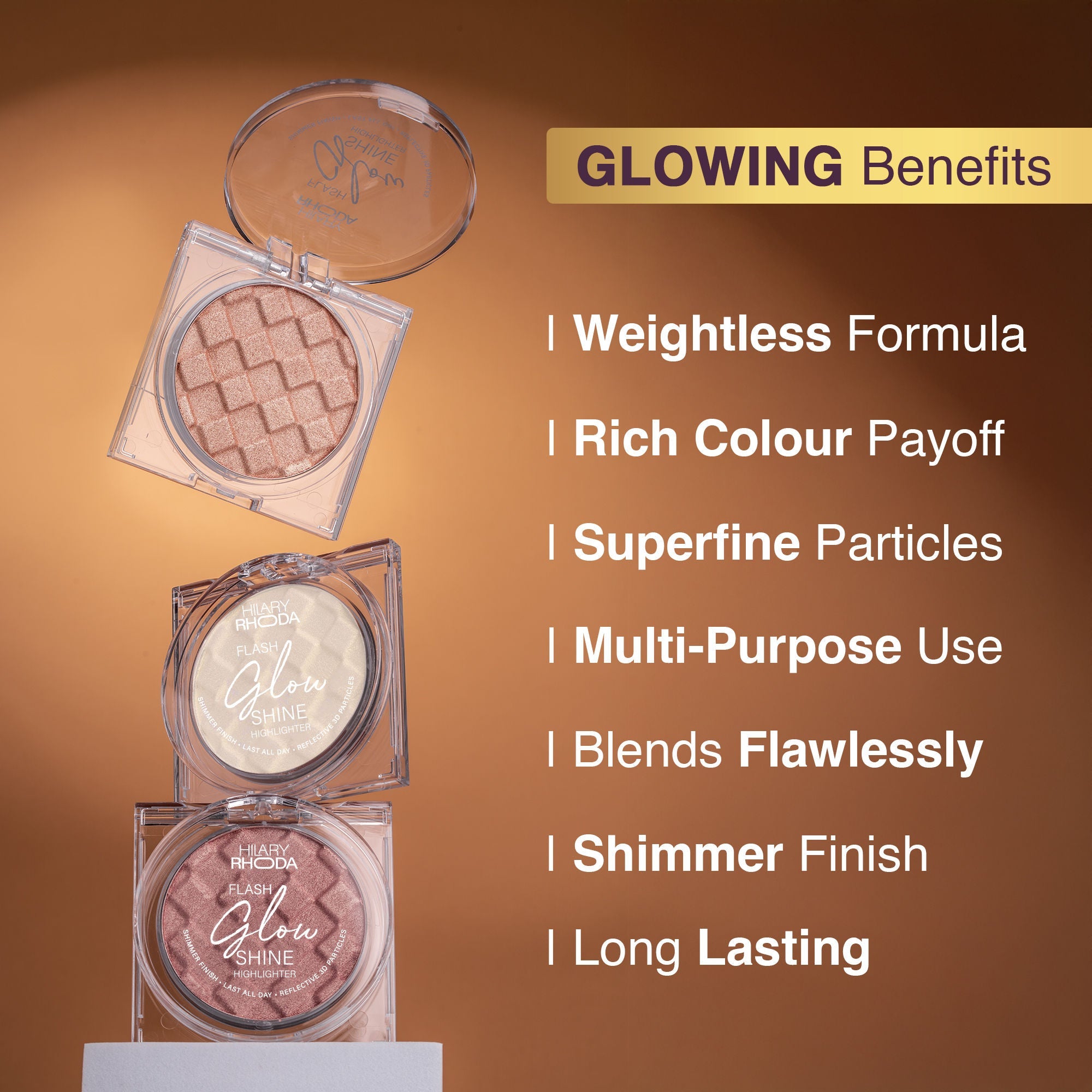 Hilary Rhoda Flash Glow Shine Reflective Highlighter - Gold Shine 04 | Grab2Buy