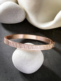 NVR Men's Rose Gold Stainless Steel Kada Bracelet