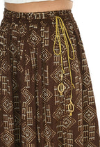 Mominos Fashion Moeza Cotton Coffee Color Printed Lehenga (Lancha) | Grab2Buy