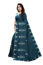 Vamika Rama Green Dola Silk Embroidery Saree (HELENA RAMA) | Grab2Buy