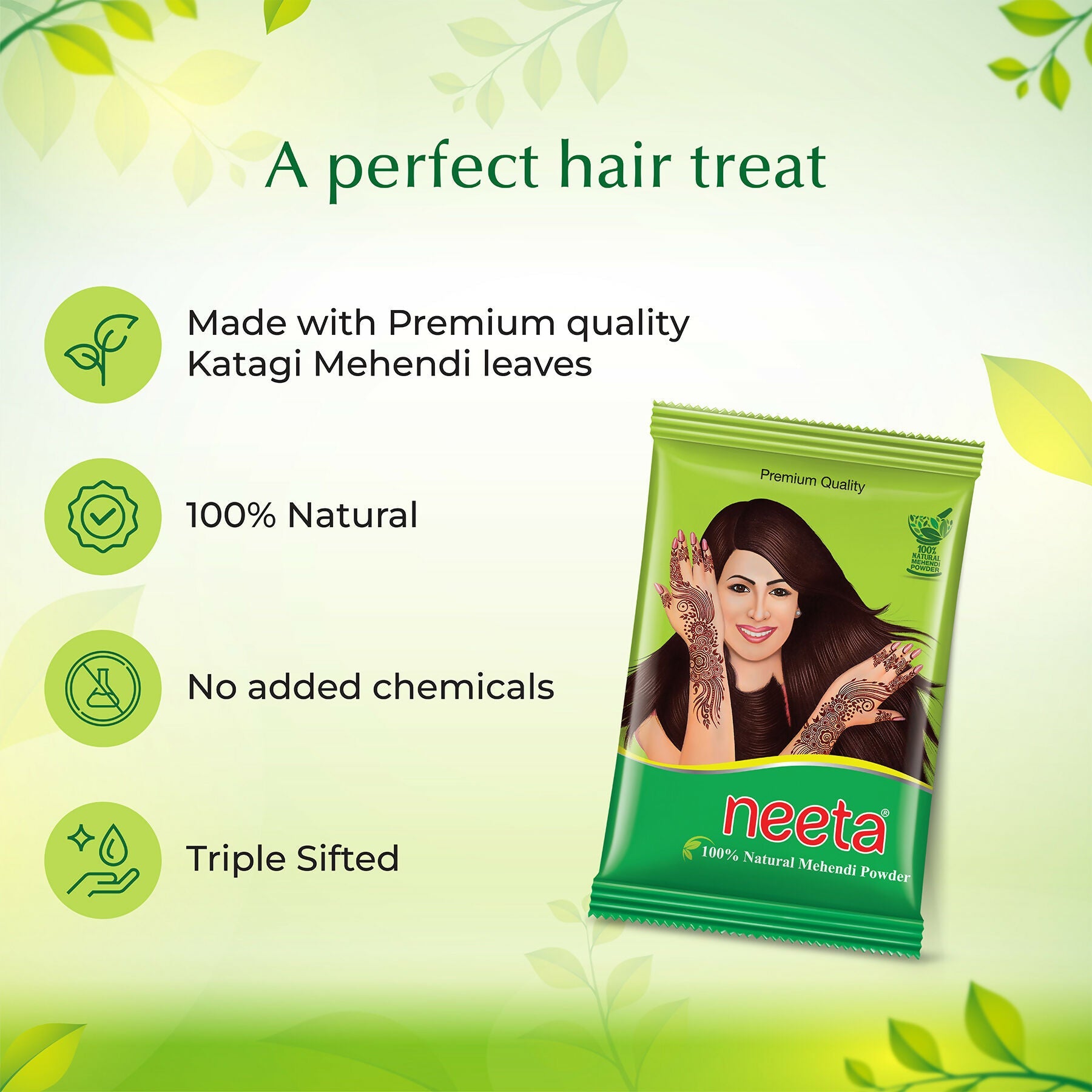 Neeta Henna Powder Enriched With Natural Herbs-Natural Brown | Grab2Buy