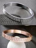NVR Men's Set of 2 Rhodium-Plated Stainless Steel Kada Bracelet