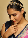 White Gold-Polished Kundan-Studded Beaded Matha Patti - Ruby Raang | Grab2Buy