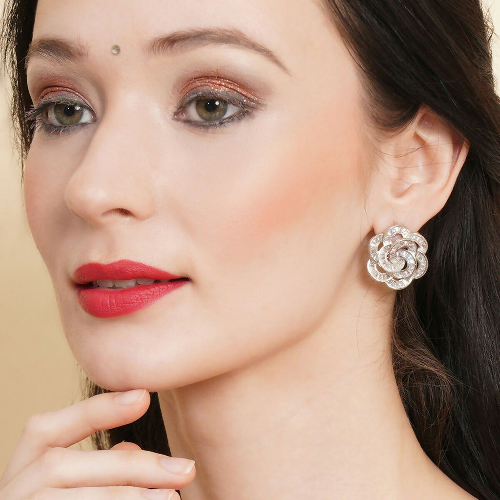 Flower Diamond Earrings- Ruby Raang | Grab2Buy