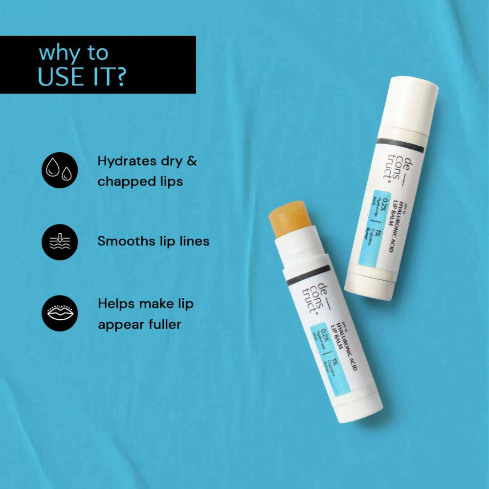 Deconstruct Hyaluronic Acid Lip Balm With 1% Cupuacu Butter - For Fuller lips, Dry Lips, Reduces Flakiness | Grab2Buy