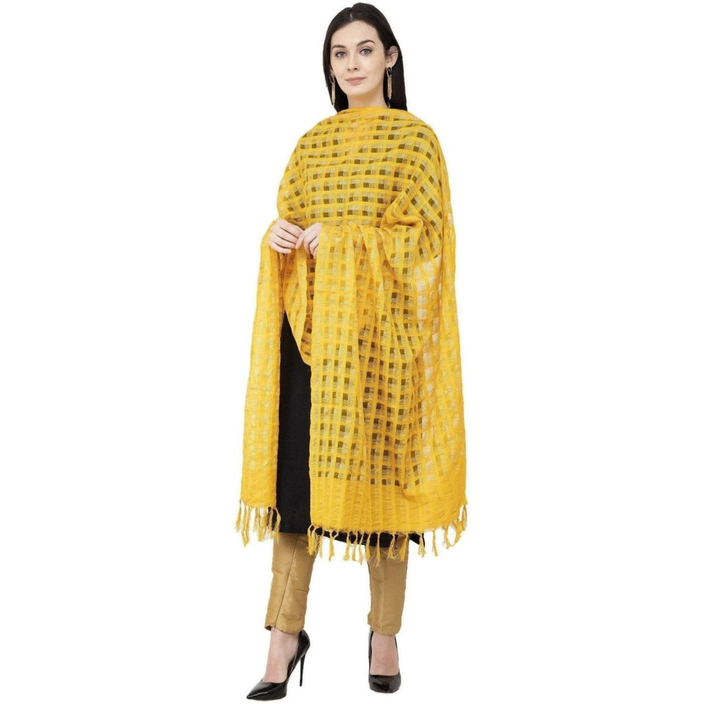A R Silk Golden Box Regular Dupatta Yellow Color Dupatta or Chunni | Grab2Buy