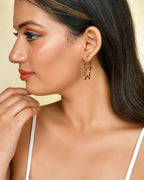 VOJ Women Gold Tonned Star Shape Hoop Stainless Steel Earrings | Grab2Buy
