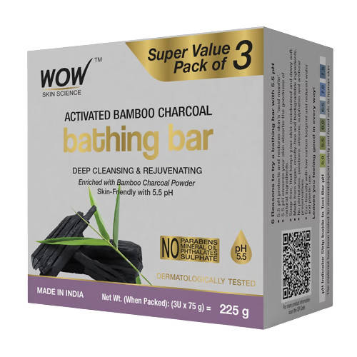 Wow Skin Science Activated Bamboo Charcoal Bathing Bar | Grab2Buy