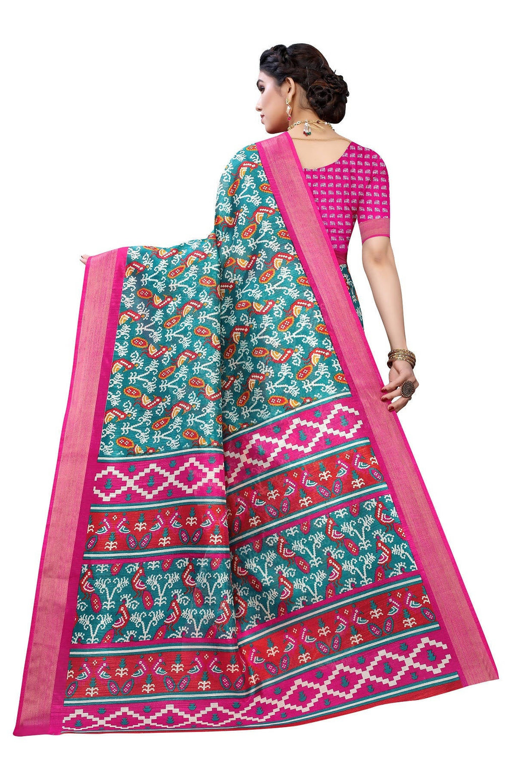 Vamika Rama Green Linen Jari Border Saree (JANKI RAMA) | Grab2Buy