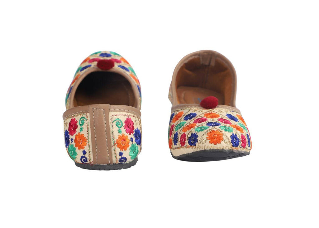 Tiny Bugs Girls Ethnic Floral Embroidered Juttis - Multi | Grab2Buy