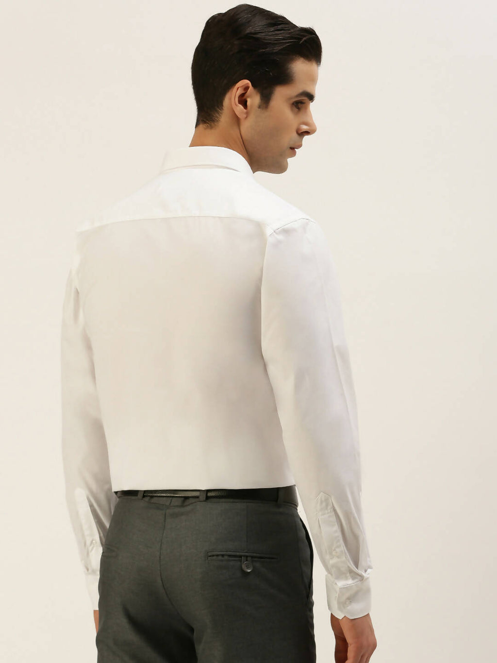 Ramraj Cotton Mens Full Sleeve Formal Poly Cotton White Shirt | Grab2Buy