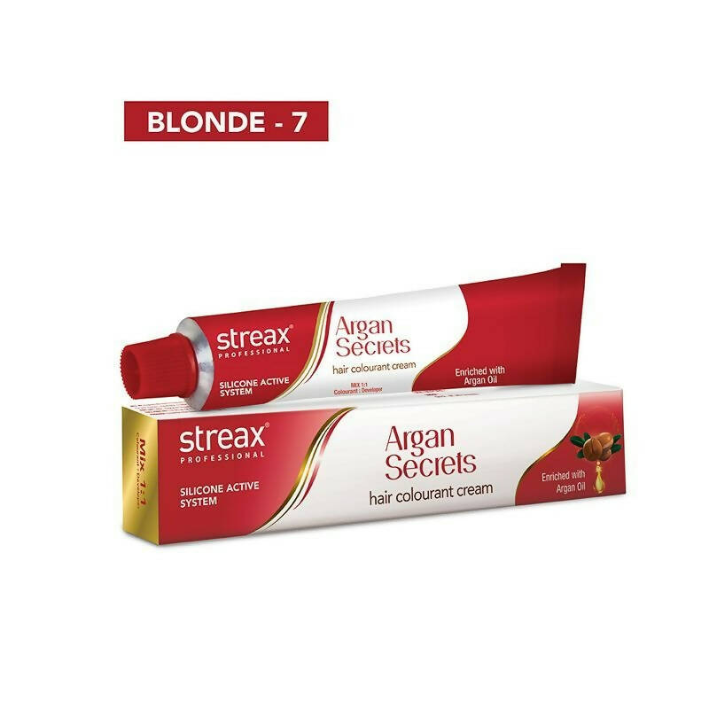 Streax Professional Argan Secrets Hair Colourant Cream - Blonde 7 | Grab2Buy