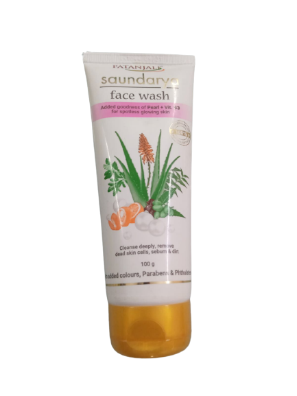Patanjali Saundarya Face Wash(100 GM-1) & Aloe Vera Kesar Chandan Combo Pack( 60 GM x 2) | Grab2Buy