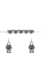 Mominos Fashion Johar Kamal Silver-Plated Brass Finish Floral Desgin Choker For Women | Grab2Buy