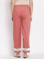 Myshka Women's Maroon Cotton Solid Casual Trouser | Grab2Buy