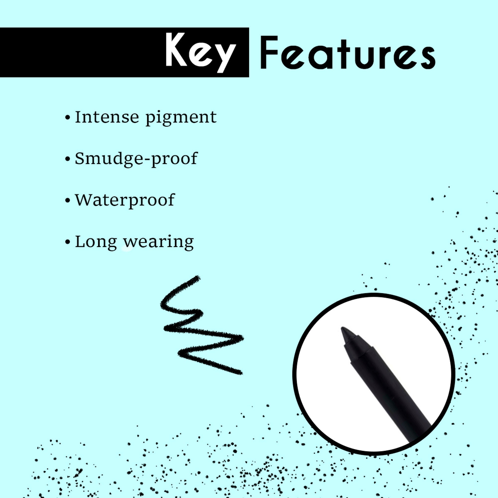 Matt Look Single Stroke Super Glide 24 Hours Water Proof Smudge Proof Eyeliner Kohl Kajal - Jet Black