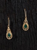 Shoshaa Green Gold-Polished Handcrafted Classic Drop Earrings | Grab2Buy