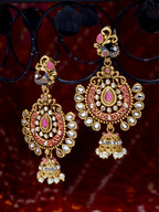 Shining Diva Gold-Toned Dome Shaped Jhumkas | Grab2Buy