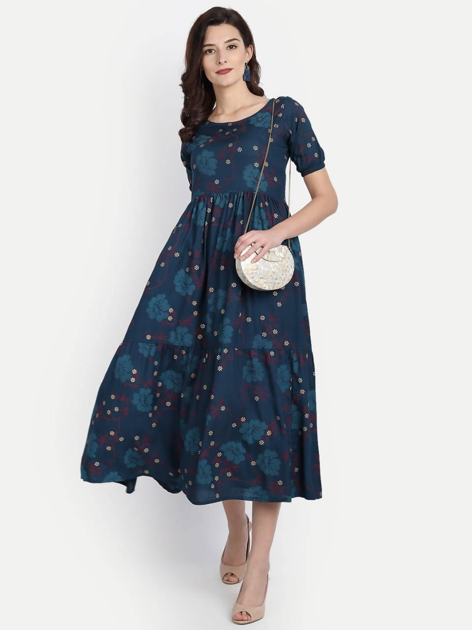 Vamika Rayon Blue Party Wear Kurti | Grab2Buy