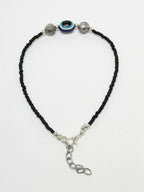 NVR Women Set of 2 Brass-Plated Stone-Studded & Evil Eye Beaded Anklet | Grab2Buy