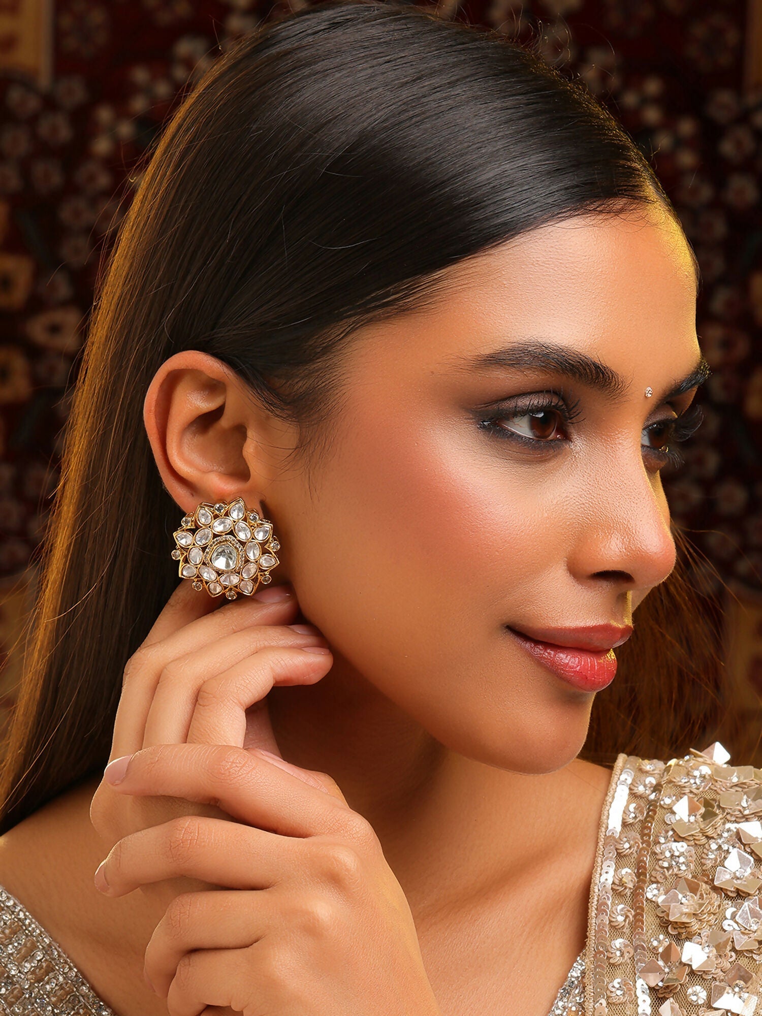 Ruby Raang Floral Aura Studs | Grab2Buy