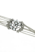 Mominos Fashion Johar Kamal Silver-Plated Brass Finish Mirror Work Choker For Women | Grab2Buy