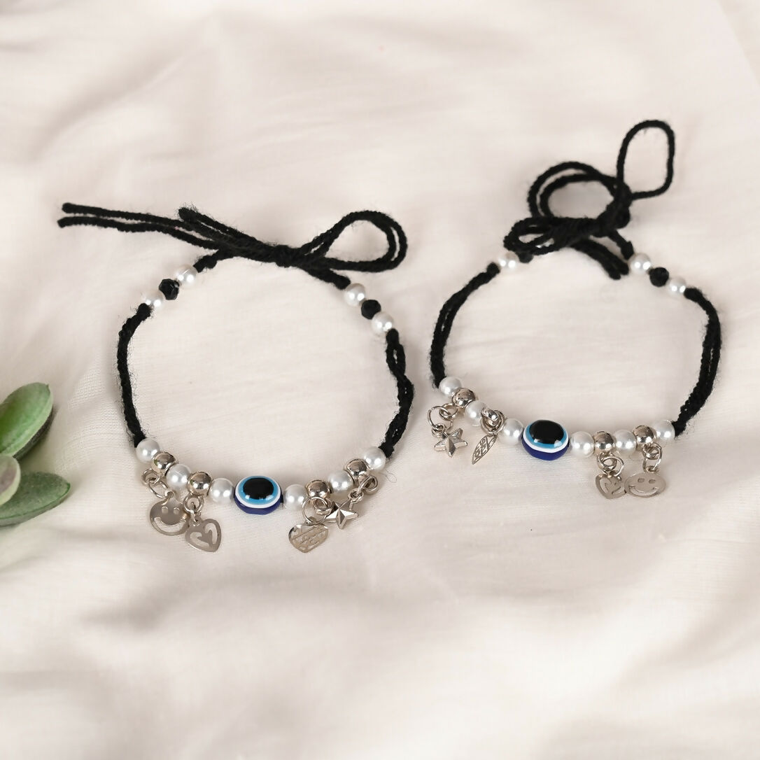 NVR Women Set of 2 Evil Eye Adjustable Anklet | Grab2Buy